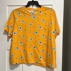 TANYA TAYLOR. NWT. Sarah Floral Tee. Crewneck, Short sleeves, Organic cotton